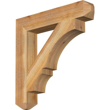 Ekena Millwork Balboa Craftsman Rough Sawn Bracket, Western Red Cedar, 4"W x 24"D x 24"H BKT04X24X24BOA04RWR